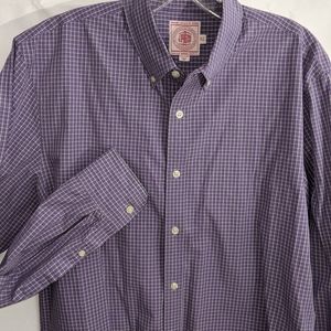 J Press Dress Shirt Mens XL Purple Check